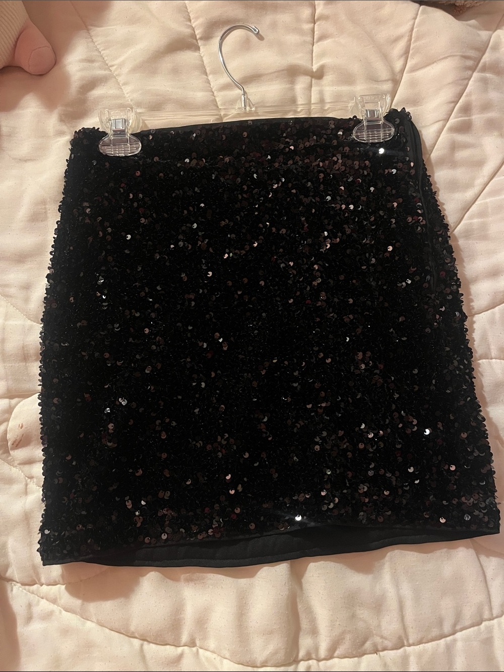 H&M Black Sequin Mini Skirt